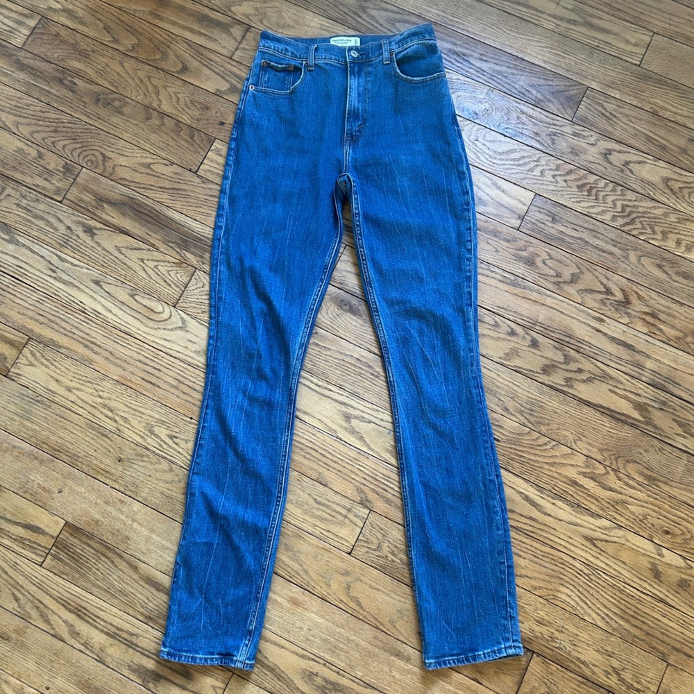 Abercrombie Curve Love 90s Slim Straight Ultra High Rise Jeans 27 4XL Med Wash